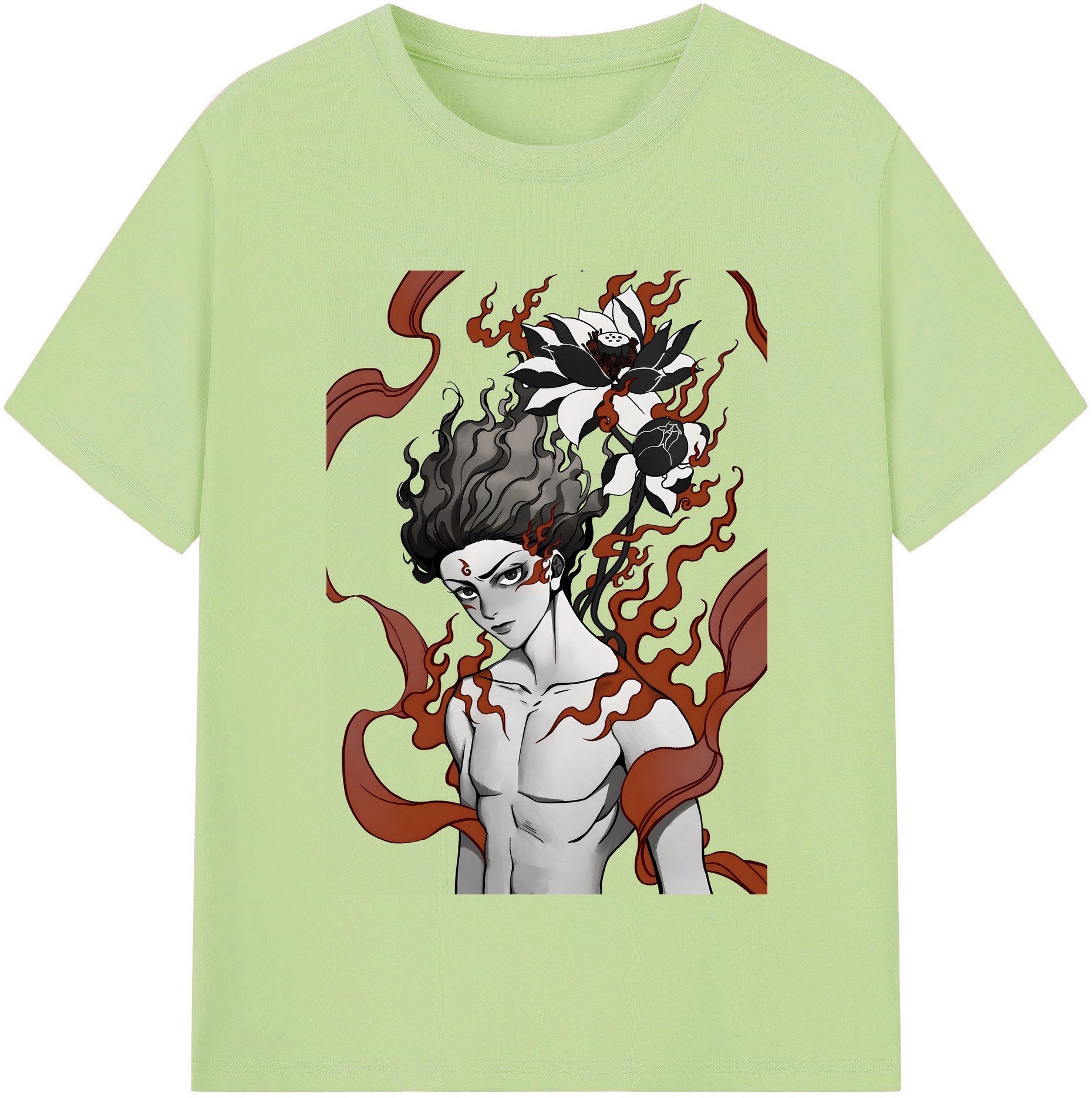 （画像用） Ne Zha 2 ナタ 魔童の大暴れ 綿100％半袖Tシャツ（フロントプリント）